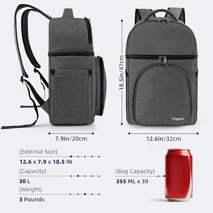 Vogano Picnic Backpack & Accessories – Insulated Picnic Set for 2