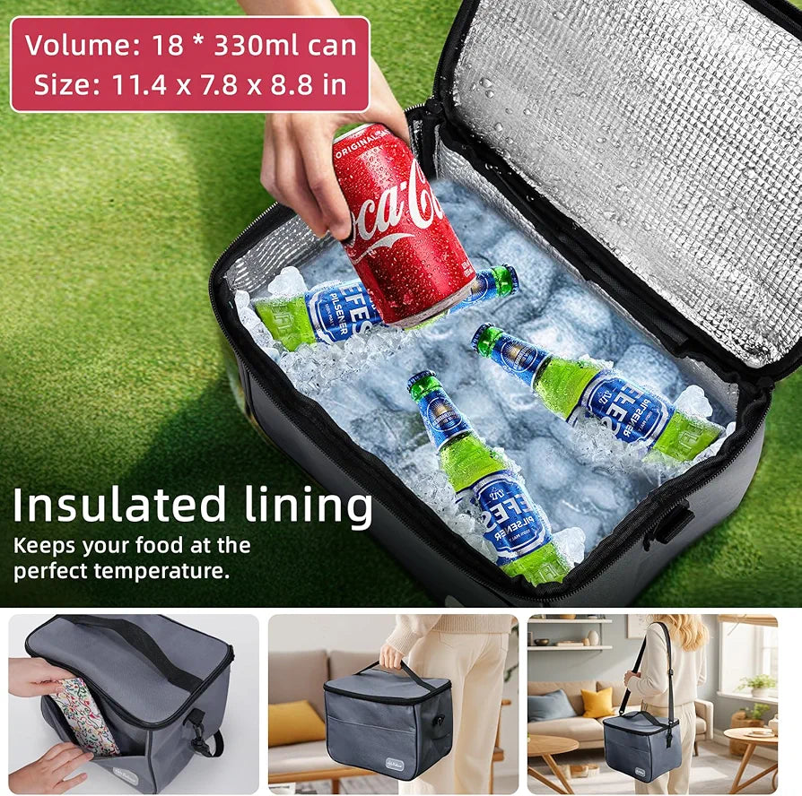 Family Picnic Basket for 4 with Table, Blanket, and Insulated Cooler